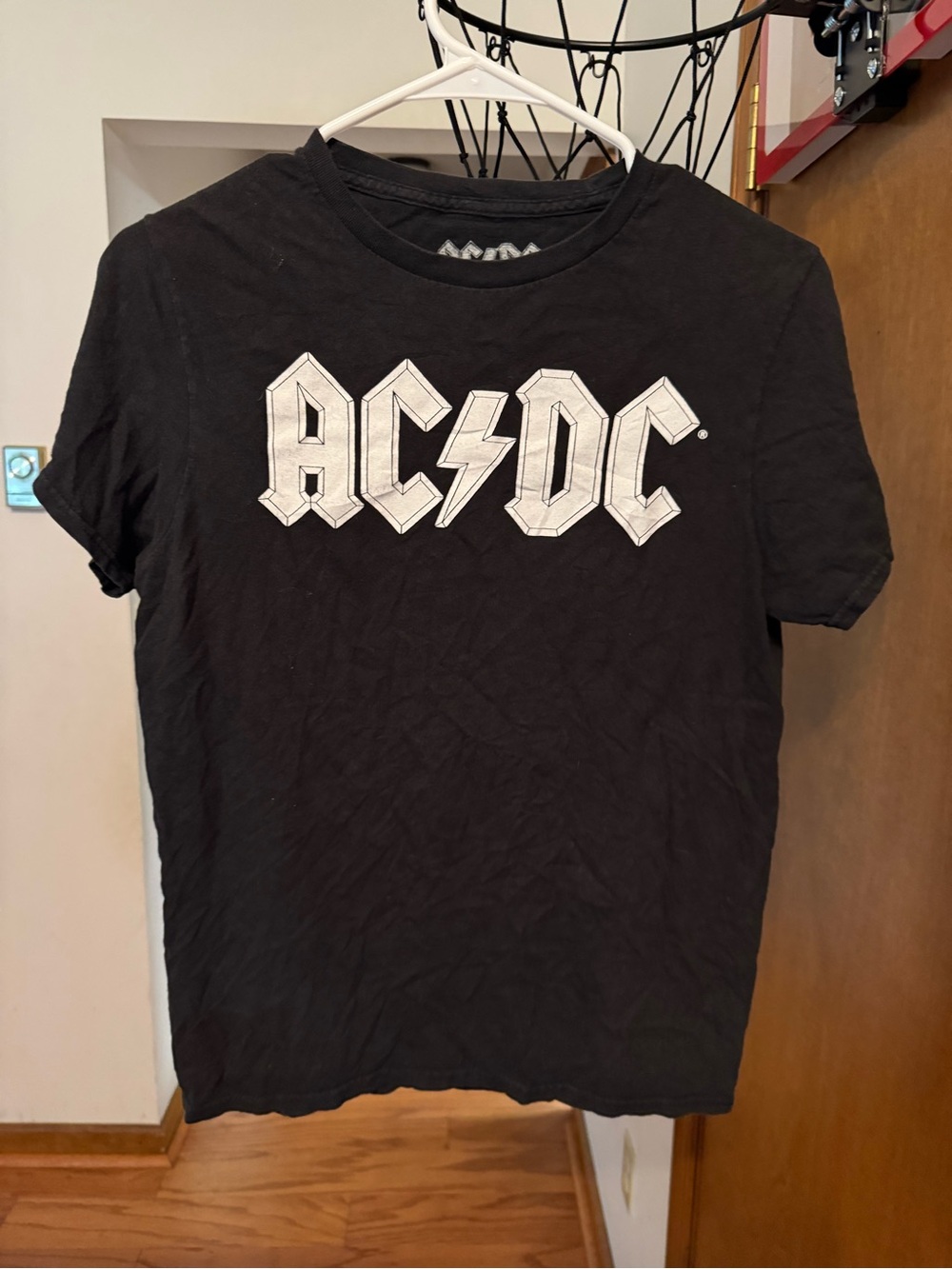 AC/DC Black Tee with White Logo for Kids